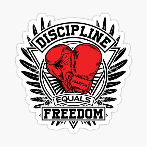 Discipline equals Freedom - Motivational Text Based Art Sticker
