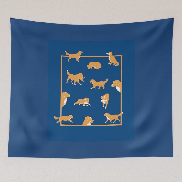 Item preview, Nova Scotia Duck Tolling Retriever collage on blue designed and sold by Terry McNamee.