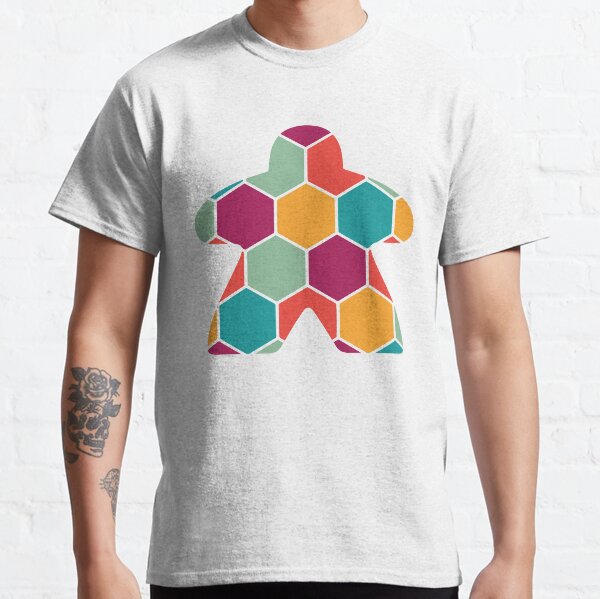Hexagon Pattern Meeple for Board Game Loers Classic T-Shirt