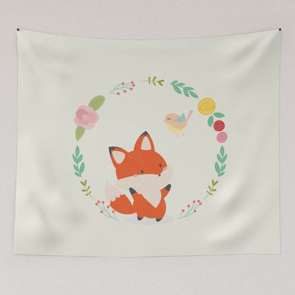 Item preview, Cute Fox and bird Art designed and sold by della95.