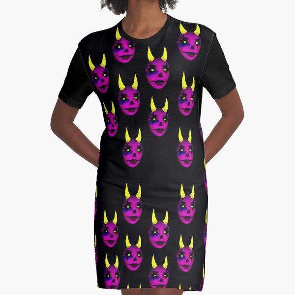 clown with devil horns Graphic T-Shirt Dress