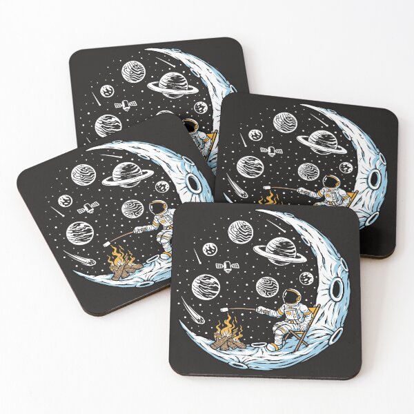 Item preview, Astronaut in Bonfires on the Moon Illustration designed and sold by VerboShop.