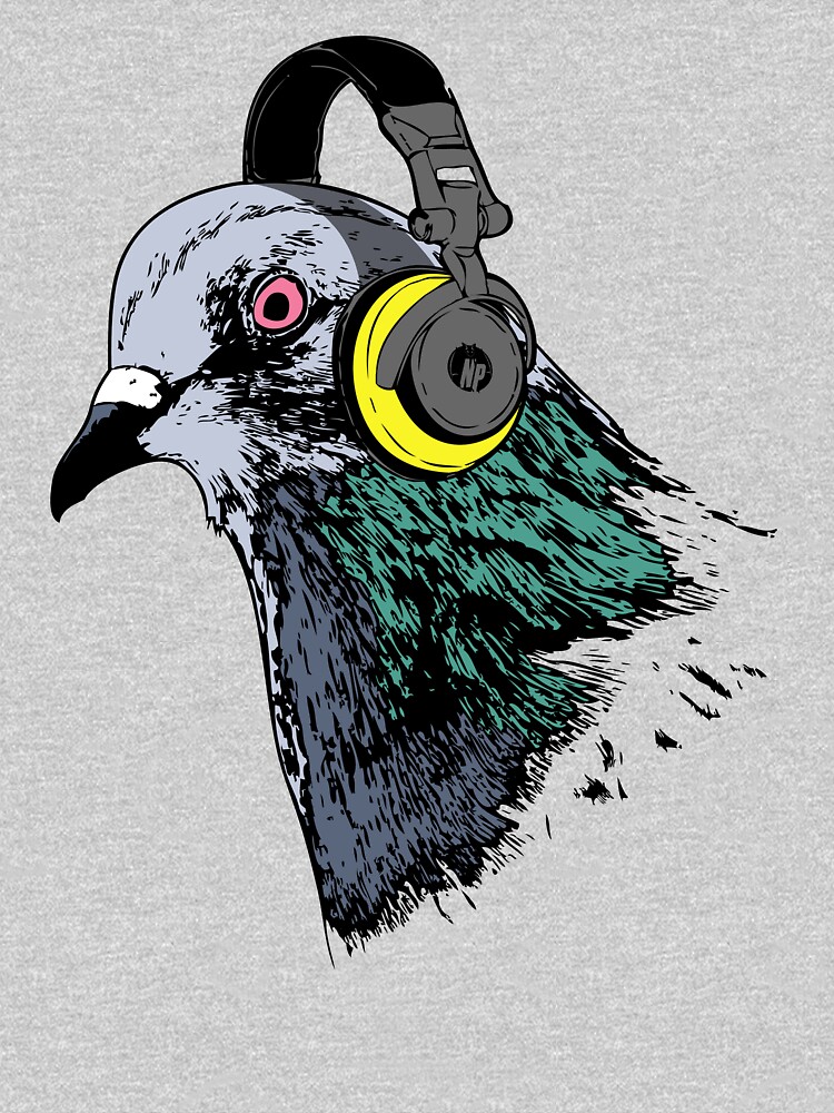Thumbnail 5 of 5, Pullover Hoodie, Techno Pigeon v2 designed and sold by Nocturnal Prototype™.