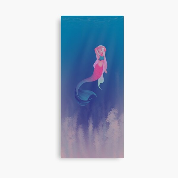 Pink Mermaid (with background) Canvas Print