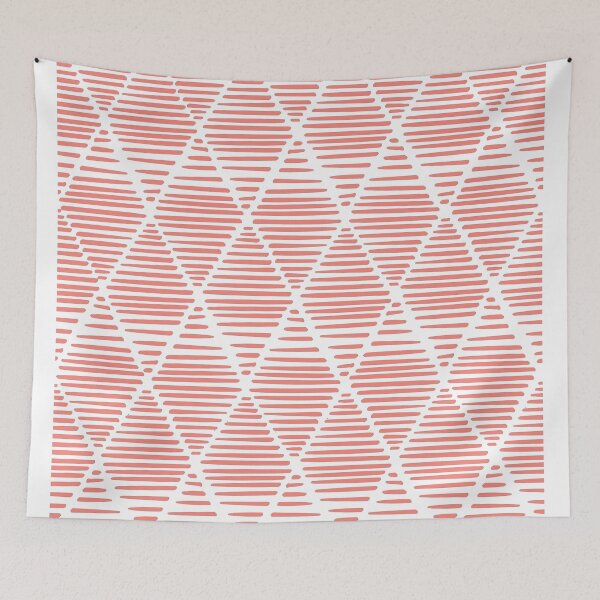 Item preview, Boho Triangles - Coral + White designed and sold by NolkDesign.