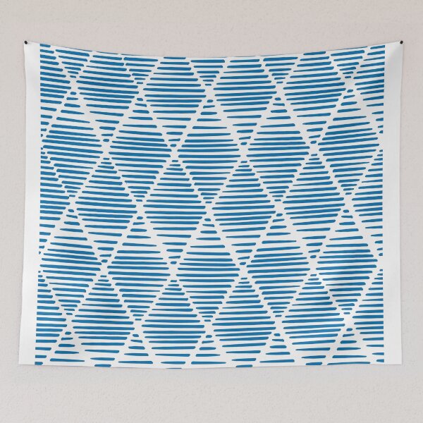 Item preview, Boho Triangles - Blue + White designed and sold by NolkDesign.