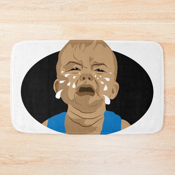 Item preview, Cute Afro American crying baby emoticon. Tearful African child emoji. Weeping dark-skinned kid smiley. Painful facial expression designed and sold by deeplaxman.