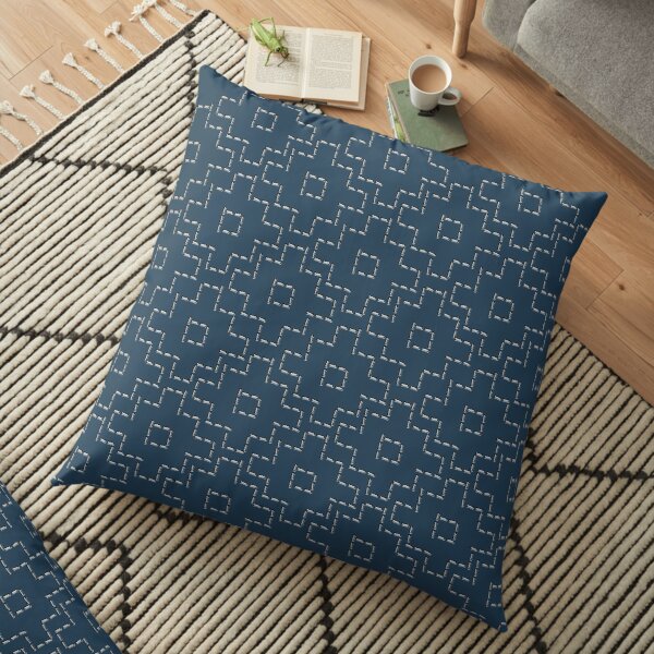 Sashiko needlework 1 Floor Pillow