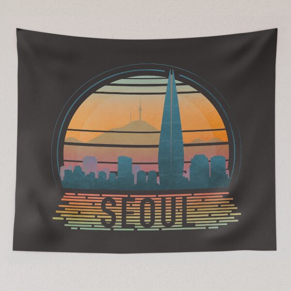 Item preview, Seoul Korea Skyline - Retro Sunset  designed and sold by tanimator.