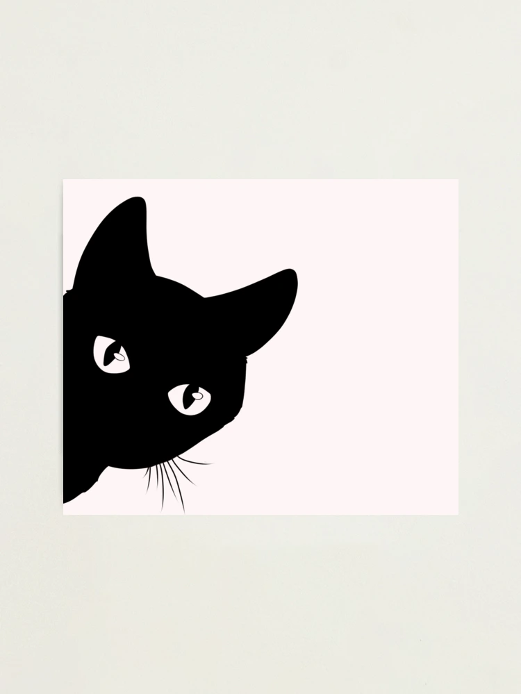 black-cat-peeking-around-the-corner-silhouette-photographic-print-for-sale-by-lady-lilac-redbubble for Cat Peeking Around Corner Free Printable