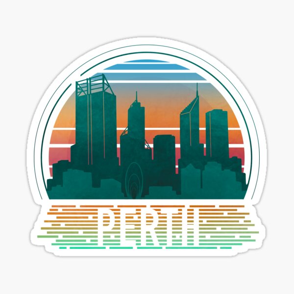Item preview, Perth Australia - Retro Sunset - City Skyline designed and sold by tanimator.