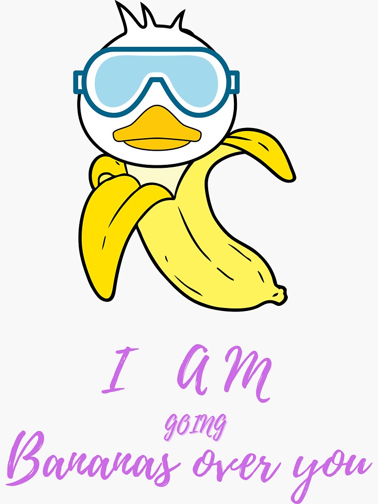" Cute banana duckgoing bananas " Sticker for Sale by Ketank Redbubble