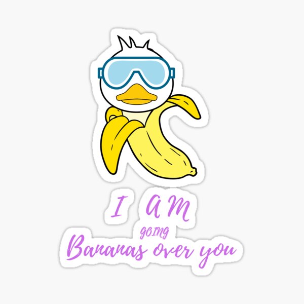 " Cute banana duckgoing bananas " Sticker for Sale by Ketank Redbubble