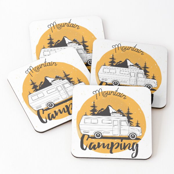 Item preview, Camper Van Against Mountain Badge designed and sold by VerboShop.