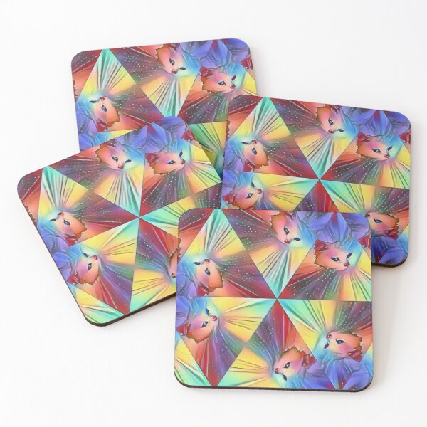 Item preview, Kaleidoscope trippy cat  designed and sold by Cyberomiz.