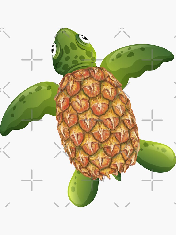 "Pineapple Turtle Funny Animal mixed with food" Sticker by CoolSkin