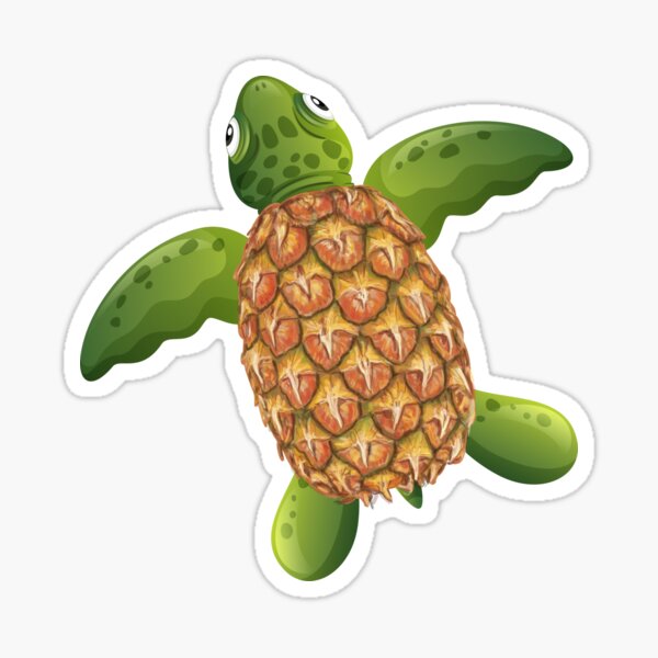 "Pineapple Turtle Funny Animal mixed with food" Sticker by CoolSkin