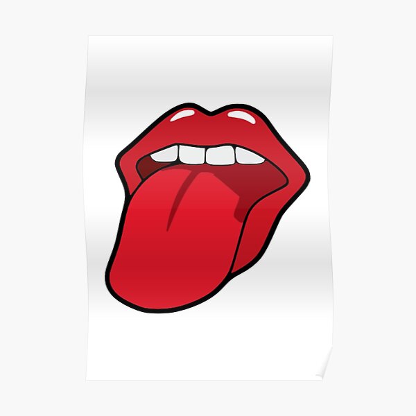 "Mouth , Stick out tongue" Poster for Sale by ballserver Redbubble