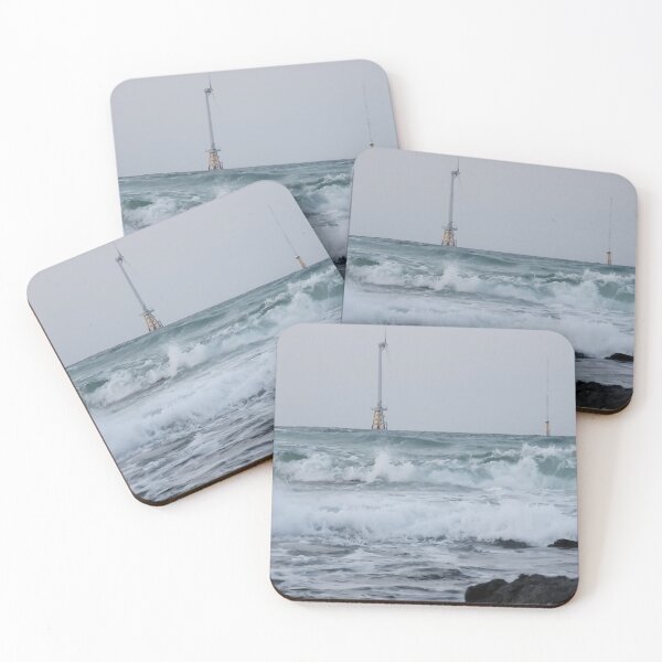 Item preview, The scenery of Crashing great waves on Wind-power generator and  rocks, Jeju Island, Korea. designed and sold by human8891.