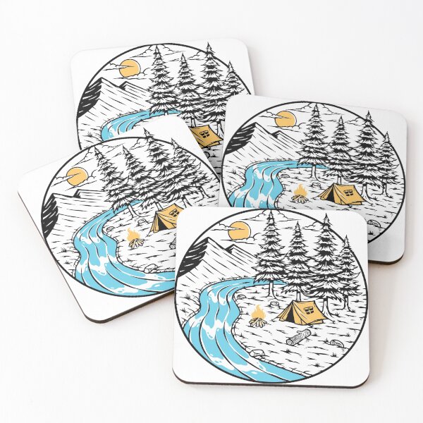 Item preview, Camping in Nature Monoline designed and sold by VerboShop.