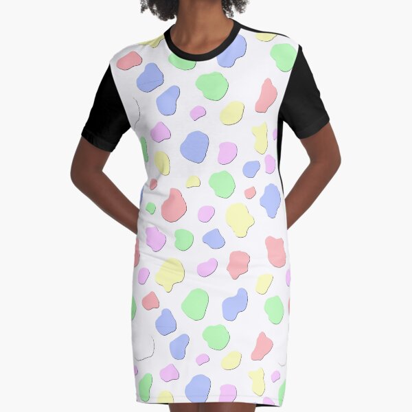 Pastel Blotches Graphic T-Shirt Dress