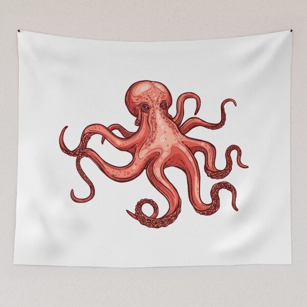 Item preview, angry orange octopus designed and sold by treasure-crafts.