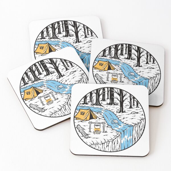 Item preview, Camping in the Forest Monoline designed and sold by VerboShop.
