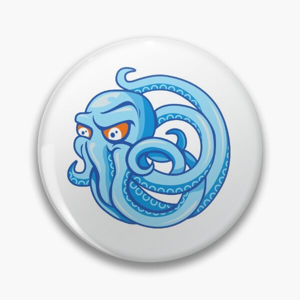 Item preview, angry blue octopus blue ocean sea monster designed and sold by treasure-crafts.