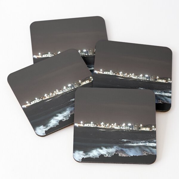Item preview, The night view of Crashing great waves kimneyung port seen after sunset from Mokjisum, Jeju in Korea designed and sold by human8891.