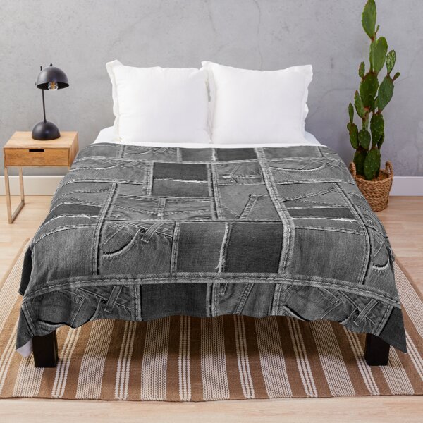Item preview, Grey Jeans Denim Patchwork Distressed Pattern designed and sold by sosweet.