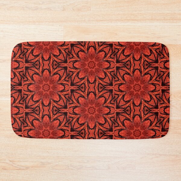 Item preview, Red & Black Floral Geometric Abstract Pattern designed and sold by GoeCentric.