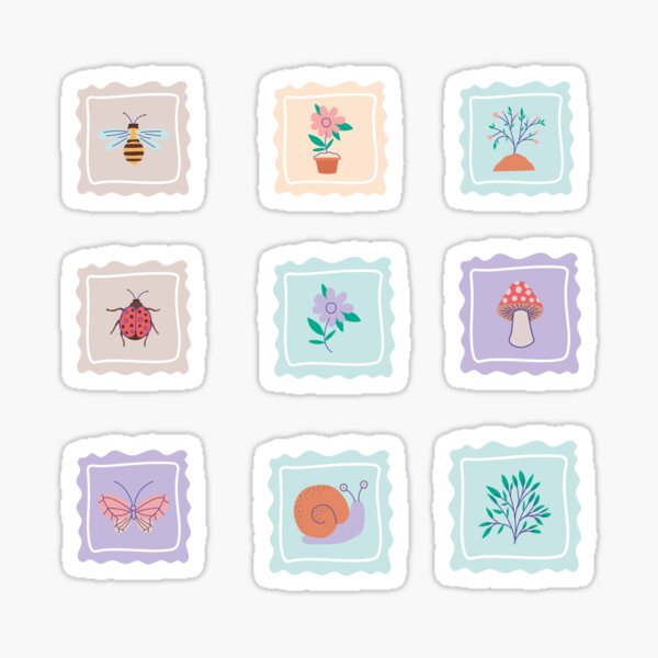 Item preview, Cute Colorful Kawaii Stamps Pack designed and sold by lodarohit.