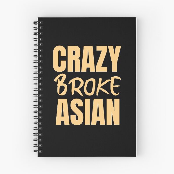 Aperçu de l'œuvre Crazy Broke Asian - Conception Crazy Rich Asians en texte orange créée et vendue par katiekendall.