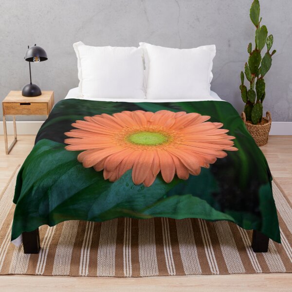 Item preview, Gerbera Daisy - One Bold Orange Bloom on Dark Greens designed and sold by Georgia Mizuleva.