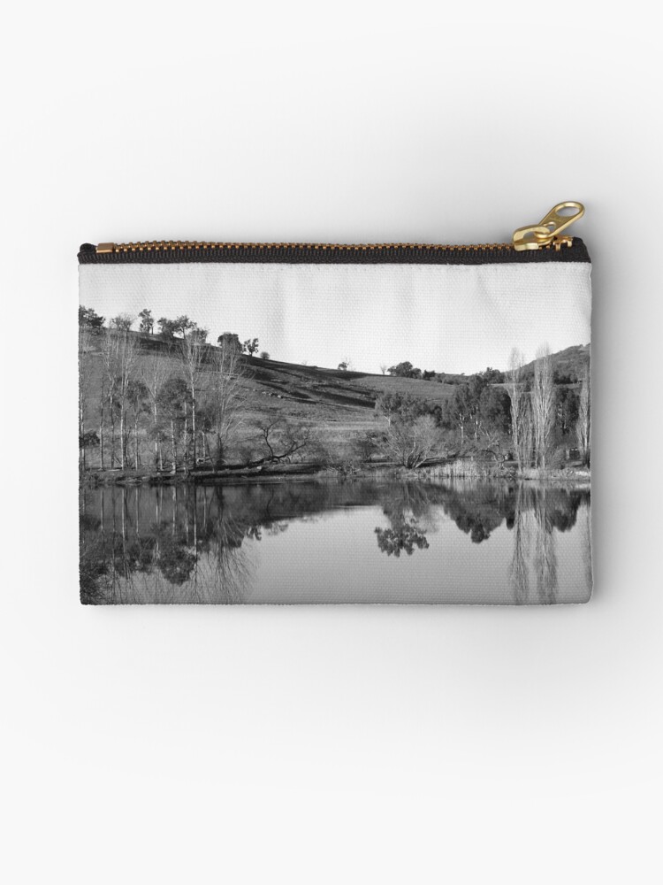 Zipper Pouch, Reflecting Allan's Flat designed and sold by Tiffany Dryburgh