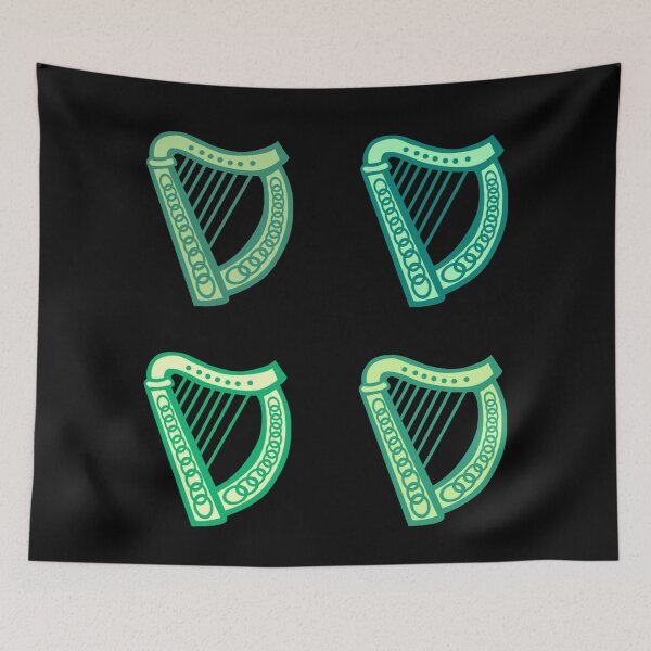 Item preview, Irish Celtic Harps in Green designed and sold by DesignsofNote.