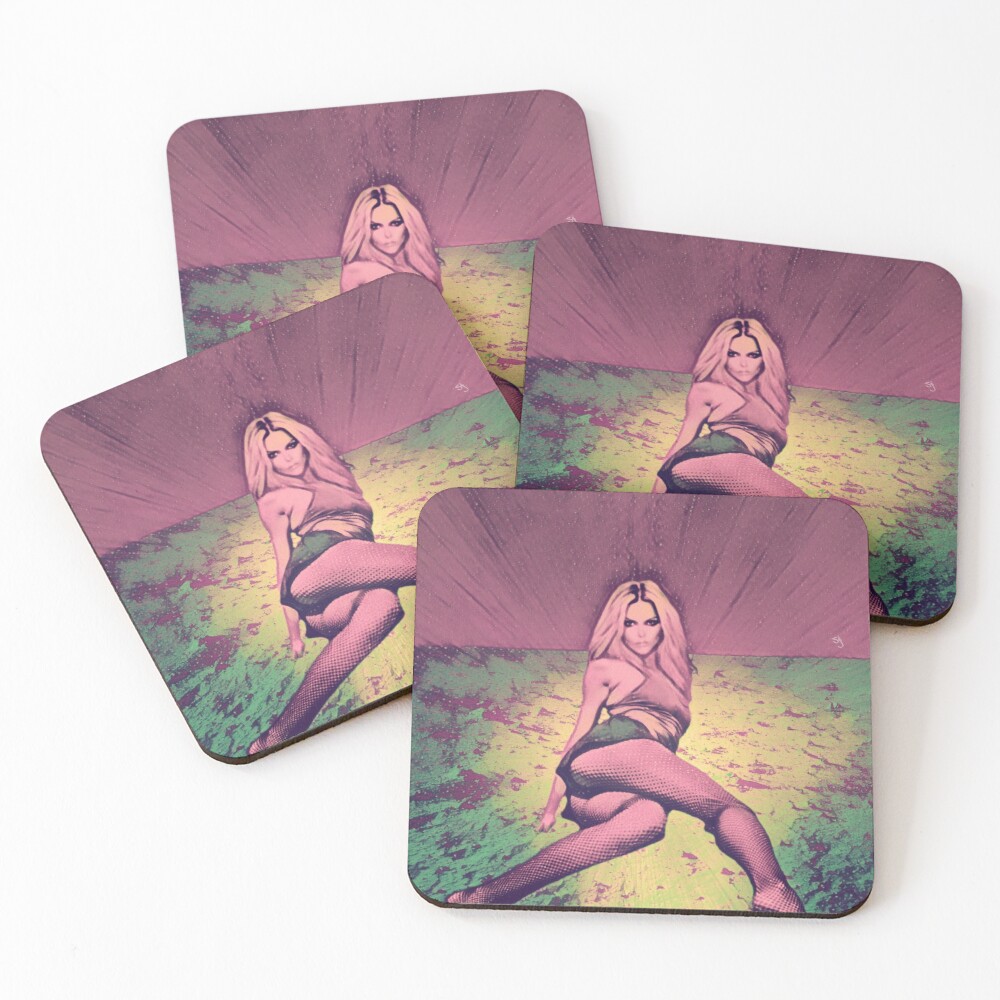 Pop Art Woman Coasters (Set of 4)