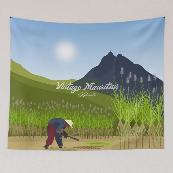 Item preview, Woman cutting sugar cane in a field in Mauritius designed and sold by Kotomili.