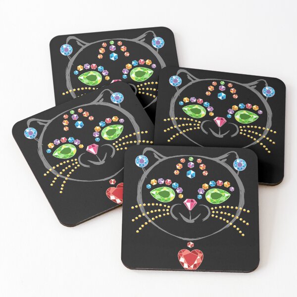 Item preview, A precious cat. Gemstone drawing designed and sold by fairytaleprints.