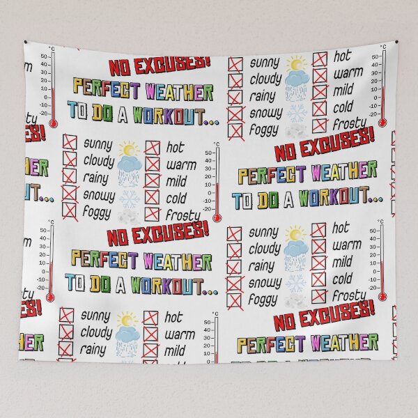 Item preview, No weather excuses working out illustration designed and sold by ARTemyzz.