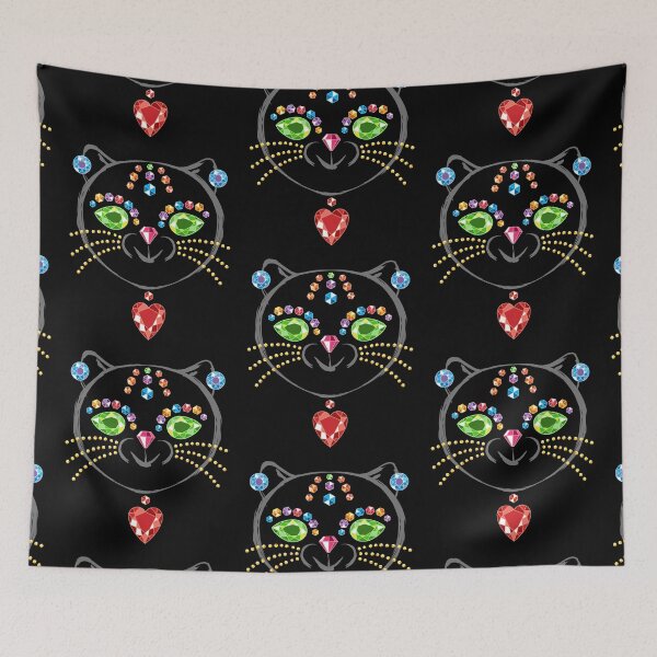 Item preview, A precious cat. Gemstone drawing designed and sold by fairytaleprints.