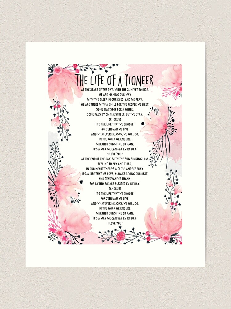 The Life of A Pioneer Song Lyrics (Snapshots) Art Print for Sale