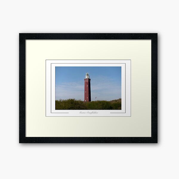 Ouddorp Zuid Holland The Netherlands.Vuurtoren (Lighthouse) Westhoofd in the dunes at Groenedijk. Framed Art Print
