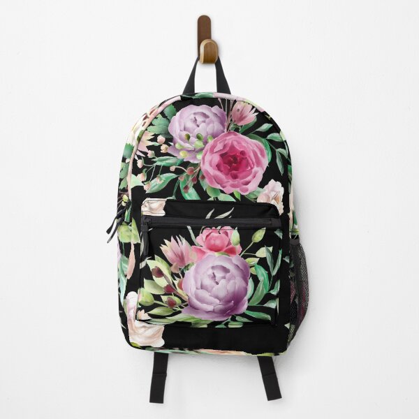 Item preview, Beautiful backpack with pretty watercolor florals, pinks and teals, perfect gift for the active person who likes pretty flowers & convenience designed and sold by Orianah.