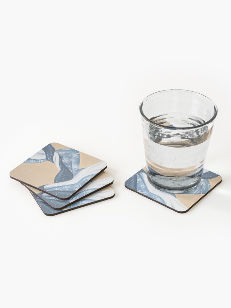 Aperçu 2 sur 5. Dessous de verre (lot de 4) avec l'œuvre tissus à motifs créée et vendue par mallorybernard.