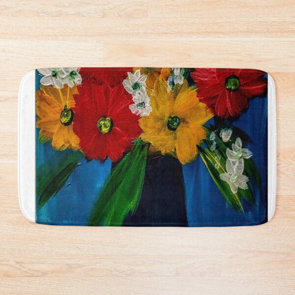 Item preview, Some abstract mixed flowers in a metallic vase  designed and sold by kkartwork.