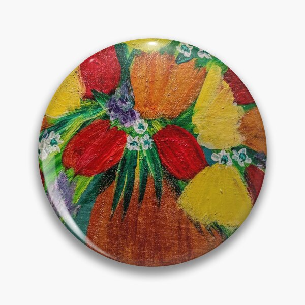 Item preview, tulips with some carnation in abstract style in gold in a gold vase designed and sold by kkartwork.
