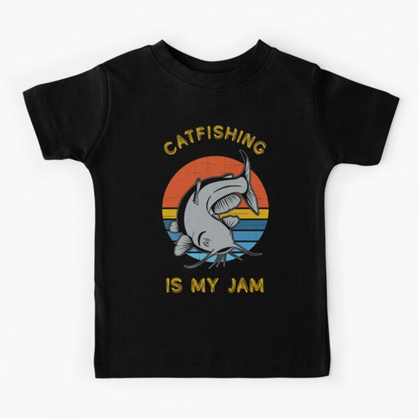 catfish king Catfishing Fishing Hunters Kids T-Shirt by Ibu83