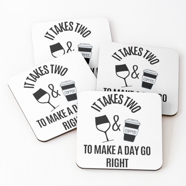 Item preview, It Takes Two, coffe and wine glass to make a day go right designed and sold by Beeroclock.