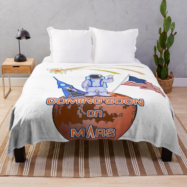 Item preview, American astronaut on Mars with the USA flag designed and sold by saf-saf.
